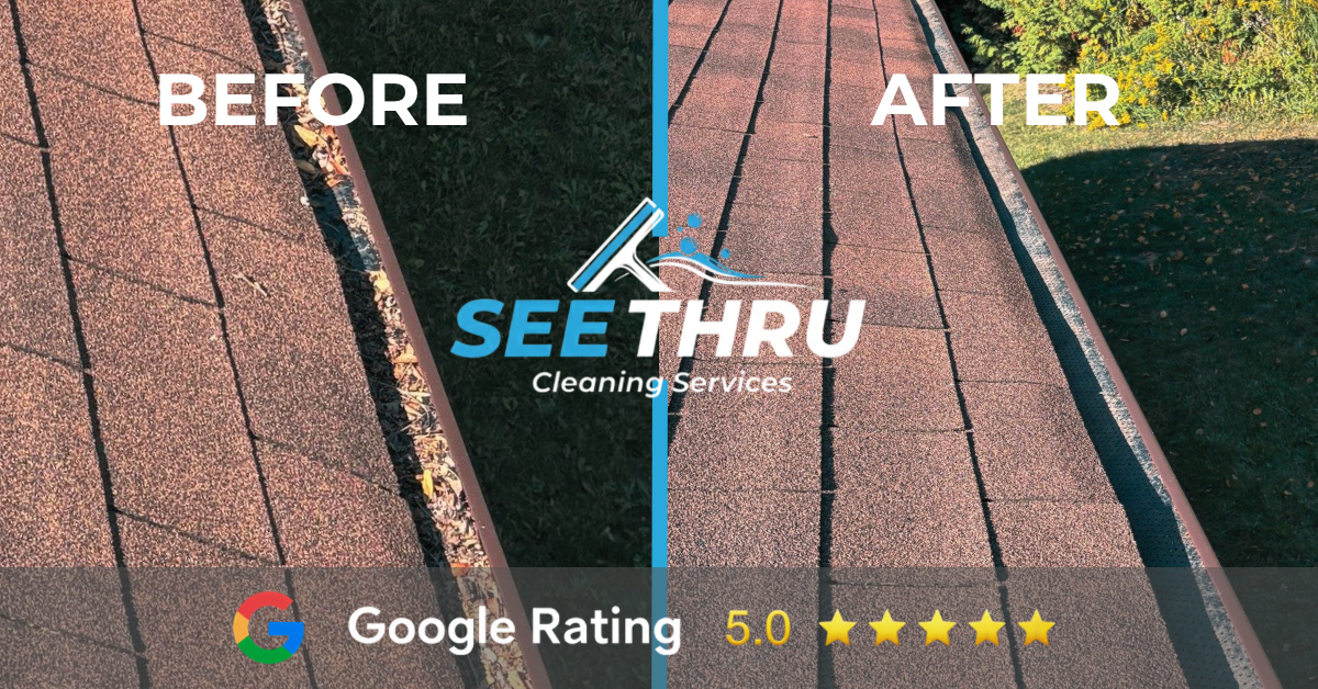 Gutter cleaning before after